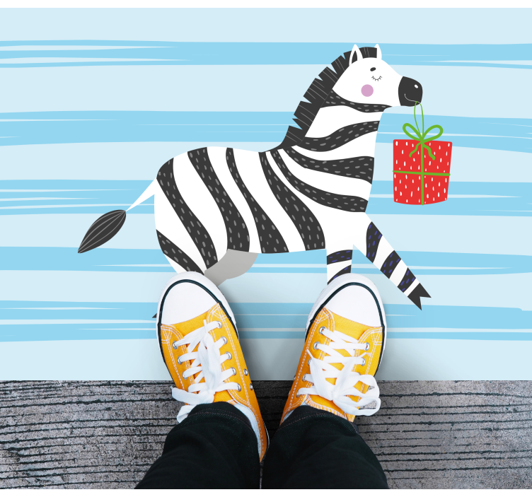 Tappeto vinile animali zebra con regalo - TenStickers