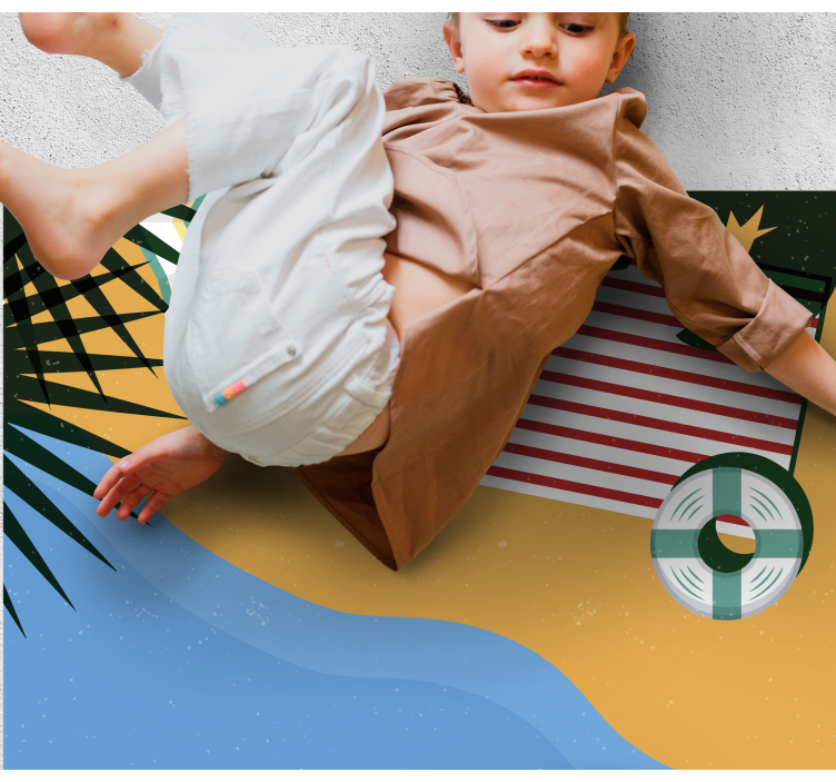 Tappeto vinile natura scena di picnic sulla spiaggia - TenStickers