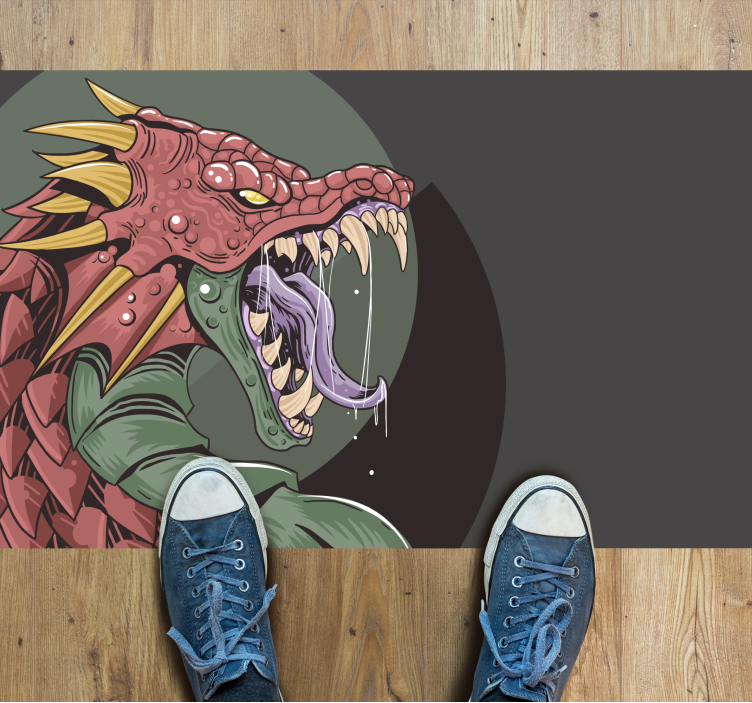 Tappeto vinile per ragazzi illustrazione testa di drago - TenStickers