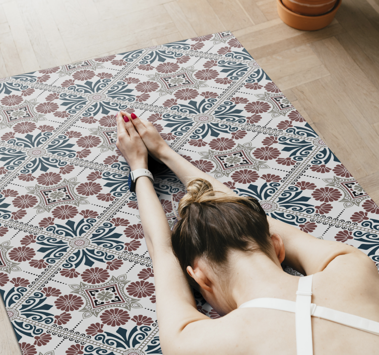 Tappeto vinile piastrelle disposizione botanica - TenStickers