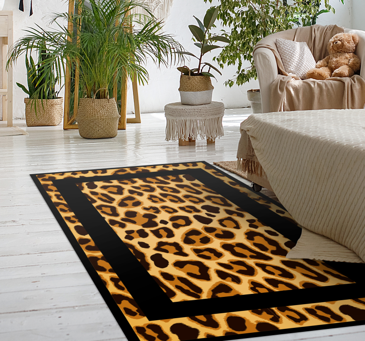 Tappeto vinile stampa animale contorno di leopardo - TenStickers