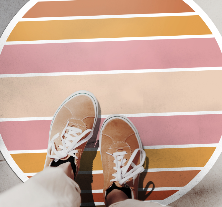 Tappeto vinile strisce design ovale a strisce - TenStickers