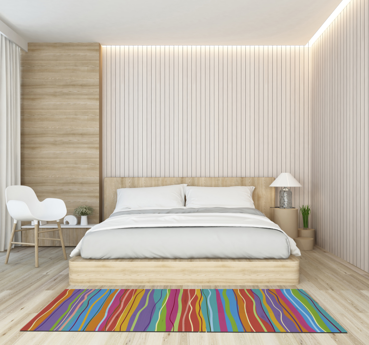 Tappeto vinile strisce motivo a strisce colorate - TenStickers