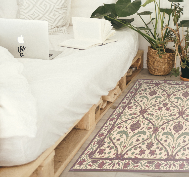 Tappeto vinile vintage motivo floreale ornato - TenStickers