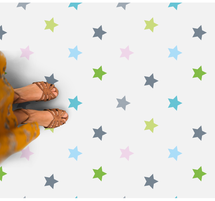 Tappetto vinile stelle colori minimalisti - TenStickers
