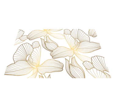 Tappeto vinile bianco fiori dorati - TenStickers