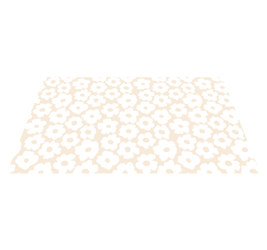 Tappeto vinile fiori papavero bianco - TenStickers