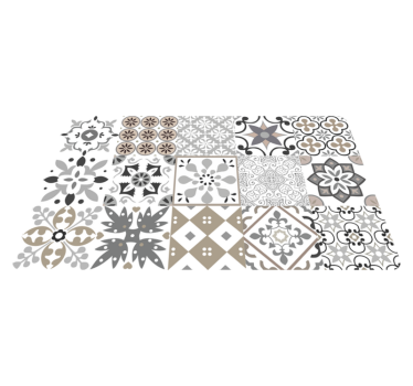Tappeto pvc cucina mosaico grigio - TenStickers