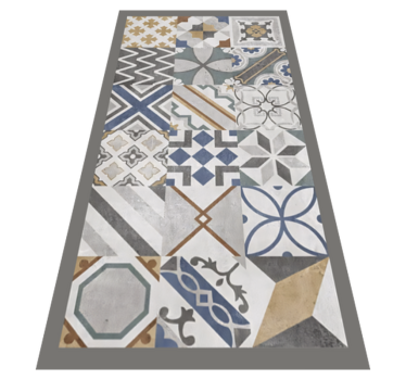Tappeto pvc cucina piastrelle di cemento - TenStickers