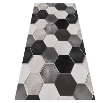 Tappeto pvc cucina esagoni grigi - TenStickers