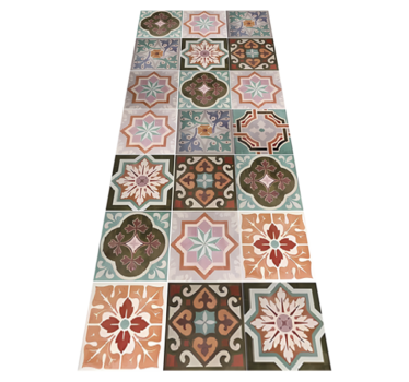 Tappeto pvc cucina piastrelline siciliane - TenStickers