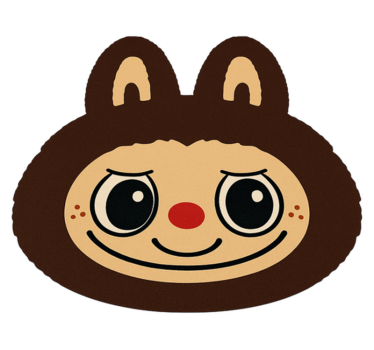 Tappeto vinile per bambini disegno labubu marrone - TenStickers