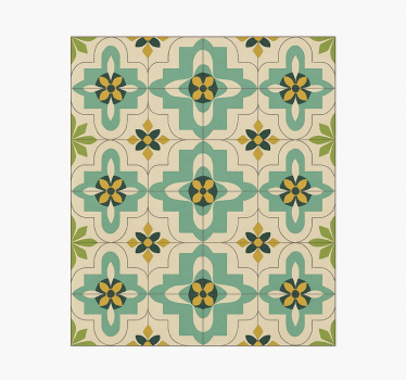Tappeto pvc cucina piastrelle floreali retrò - TenStickers