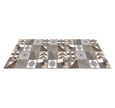 Tappeto vinile mosaico cementine marrone - TenStickers