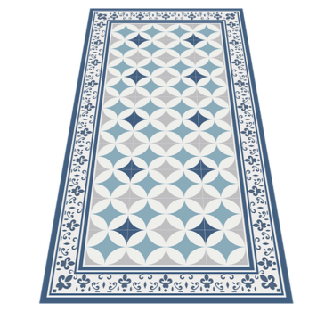 Tappeto pvc cucina piastrelle azzurre - TenStickers