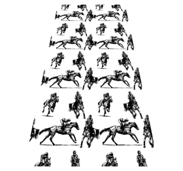 Tappeto vinile animali motivo cavalli bianchi e neri - TenStickers