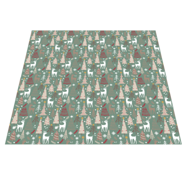 Tappeto vinile natale motivo foresta natalizia - TenStickers