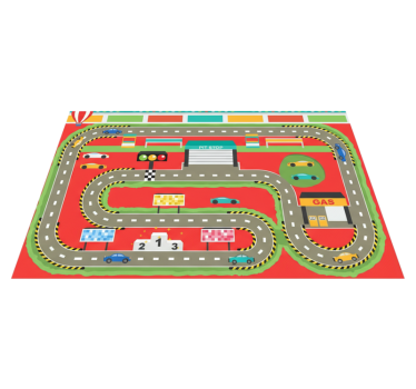 Tappeto vinile strade pista da corsa colorata cartoon - TenStickers