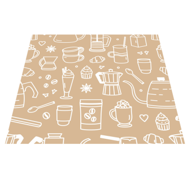 Tappeto pvc cucina motivo tazze e bicchieri - TenStickers