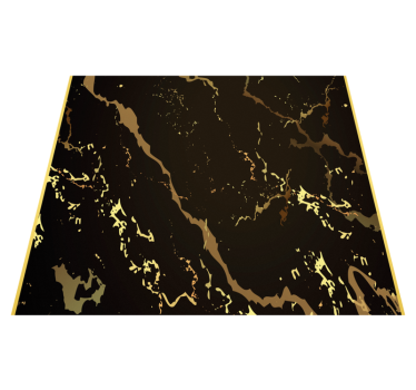 Tappeto vinile camera da letto texture marmo nero oro - TenStickers