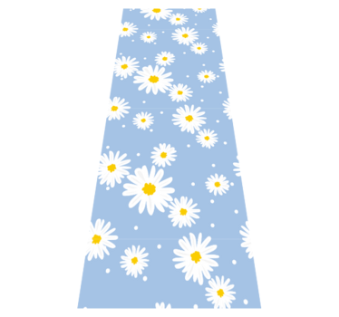 Tappeto vinile camera da letto fiori bianchi su sfondo blu - TenStickers
