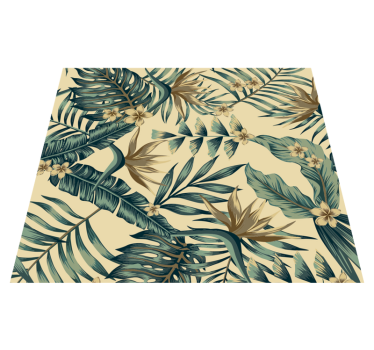 Tappeto vinile camera da letto foglie tropicali - TenStickers
