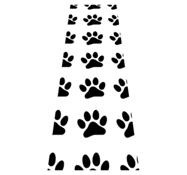 Tappeto vinile camera da letto impronte di cane bianche - TenStickers