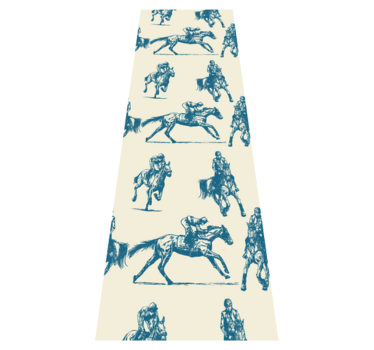 Tappeto vinile camera da letto motivo cavalli blu e beige - TenStickers