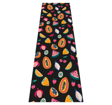 Tappeto vinile camera da letto frutta multicolore su nero - TenStickers