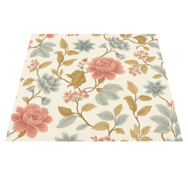Tappeto vinile camera da letto fiori romantici - TenStickers