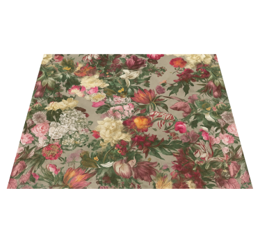 Tappeto vinile camera da letto fiori vintage - TenStickers