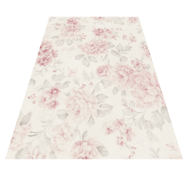 Tappeto vinile camera da letto design floreale rosa vintage - TenStickers