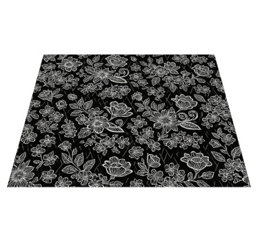 Tappeto vinile camera da letto design floreale scuro - TenStickers