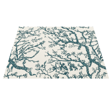 Tappeto vinile camera da letto design albero blu scuro - TenStickers