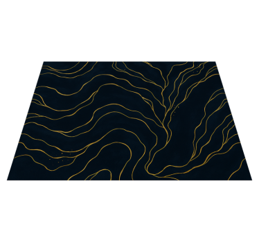 Tappeto vinile camera da letto marmo blu scuro e oro - TenStickers