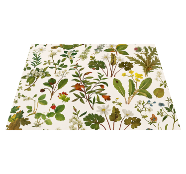Tappeto vinile camera da letto design botanico sfondo bianco - TenStickers