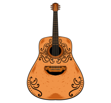 Tappeto vinile camera da letto chitarra arancione - TenStickers