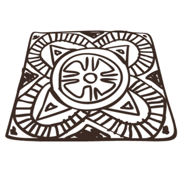 Tappeto vinile camera da letto piastrella floreale etnica - TenStickers