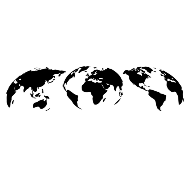 Tappeto vinile mappamondo 3 mappe della terra per continente - TenStickers
