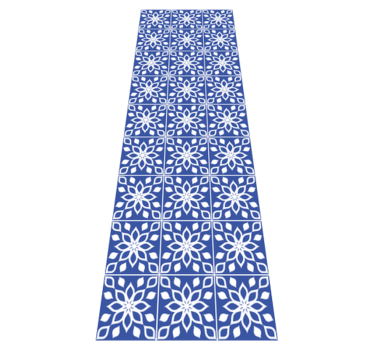 Tappeto vinile bagno motivo piastrelle blu southern - TenStickers