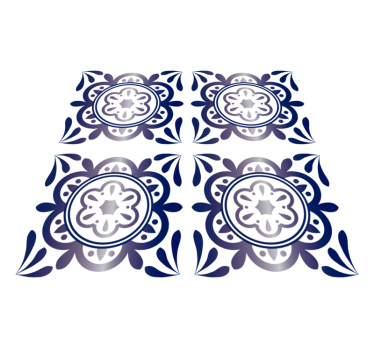 Tappeto pvc cucina piastrella spagnola blu antico - TenStickers