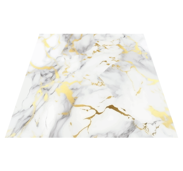 Tappeto pvc cucina marmo bianco con venature dorate - TenStickers