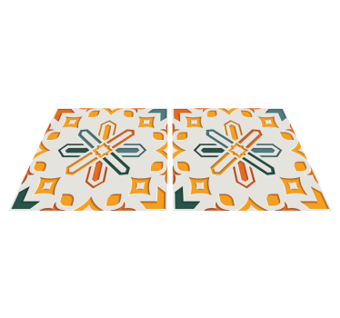 Tappeto pvc cucina piastrelle in cemento encaustico - TenStickers