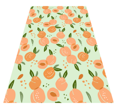 Tappeto pvc cucina pesche su sfondo verde - TenStickers