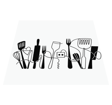 Tappeto pvc cucina utensili da cucina in linea - TenStickers