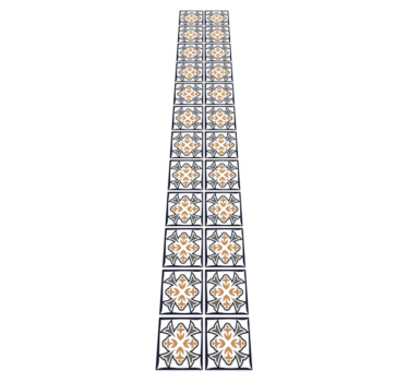Tappeto pvc cucina piastrella portoghese beige e nera - TenStickers
