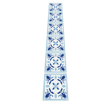 Tappeto pvc cucina piastrelle fiorite portoghesi - TenStickers