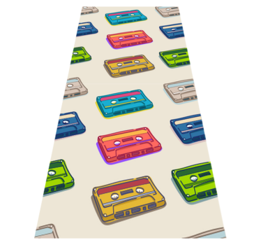 Tappeto vinile camera da letto motivo cassette retro - TenStickers