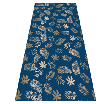 Tappeto vinile camera da letto design fiori blu africani - TenStickers