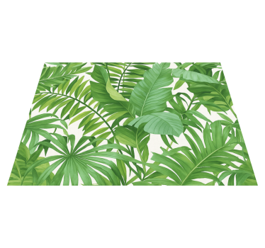 Tappeto vinile camera da letto motivo foglie tropicali - TenStickers